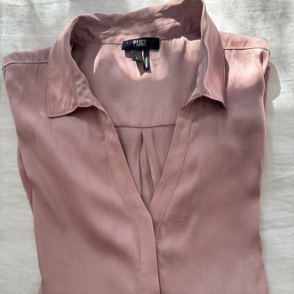 Paige dusty rose satin blouse